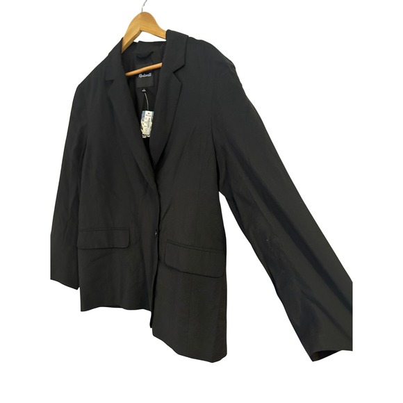 Madewell The Relaxed Oversized Blazer In Softdrape True Black Large - Picture 7 of 13